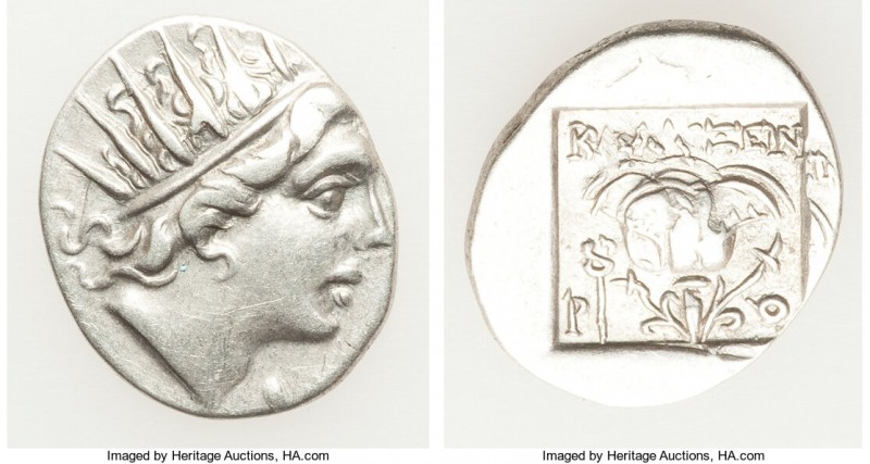 CARIAN ISLANDS. Rhodes. Ca. 88-84 BC. AR drachm (16mm, 2.06 gm, 11h). VF, die sh...