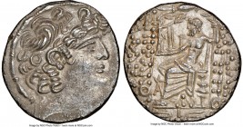 SELEUCID KINGDOM. Philip I Philadelphus (ca. 95/4-76/5 BC). AR tetradrachm (28mm, 12h). NGC AU. Posthumous issue of Antioch on the Orontes under Roman...