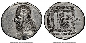 PARTHIAN KINGDOM. Mithradates III (ca. 87-80 BC). AR drachm (20mm, 4.12 gm, 12h). NGC MS 5/5 - 3/5. Ecbatana mint. Diademed bust of Mithradates III le...