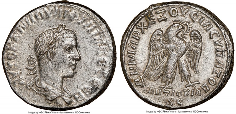 SYRIA. Antioch. Philip II (AD 247-249). BI tetradrachm (26mm, 1h). NGC Choice AU...
