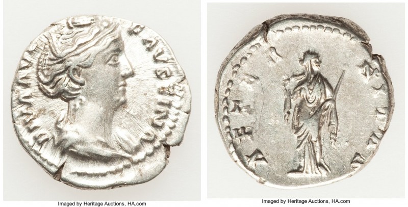 Diva Faustina Senior (AD 138-140/1). AR denarius (18mm, 3.65 gm, 6h). Choice VF....