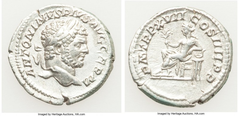 Caracalla (AD 198-217). AR denarius (19mm, 2.83 gm, 1h). Choice VF. Rome, AD 214...