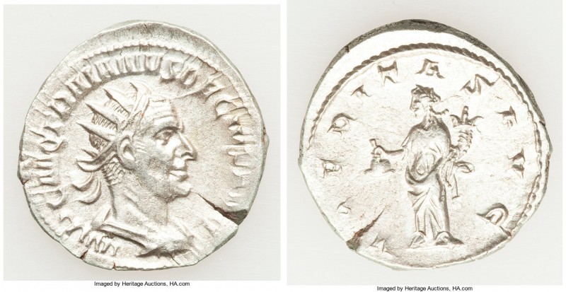 Trajan Decius (AD 249-251). AR antoninianus (23mm, 4.18 gm, 12h). XF. Rome. IMP ...