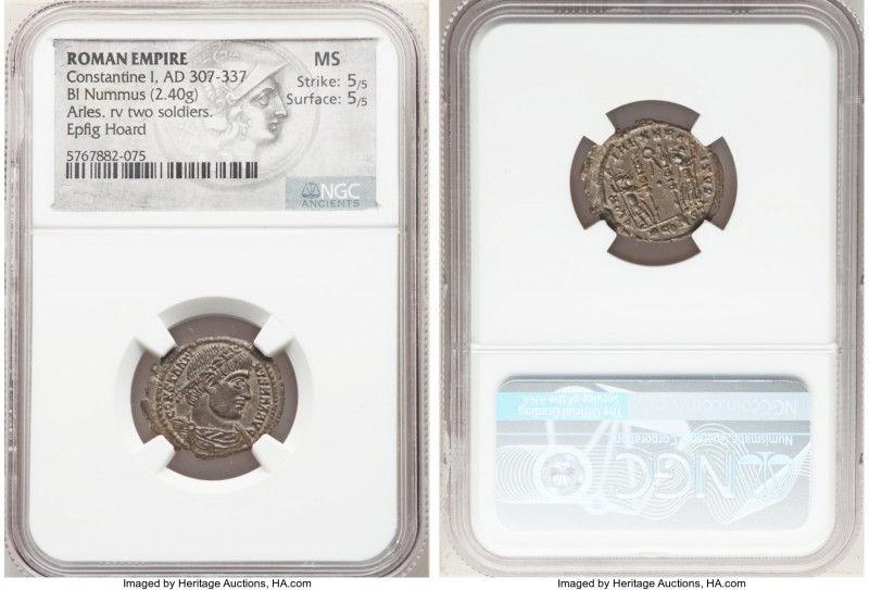 Constantine I the Great (AD 307-337). AE3 or BI nummus (20mm, 2.40 gm, 5h). NGC ...