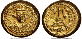 Constans II Pogonatus (AD 641-668). AV solidus (11mm, 4.44 gm, 6h). NGC Choice AU 4/5 - 5/5. Carthage, Indictional Year 6 (AD 647/8). D N CONT-ANS PP,...