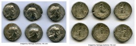 ANCIENT LOTS. Greek. Cappadocian Kingdom. 2nd-1st centuries BC. Lot of six (6) AR drachms. Fine-About VF. Lot includes: Various rulers and types. Tota...