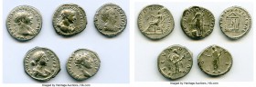 ANCIENT LOTS. Roman Imperial. Lot of five (5) AR denarii. About VF-VF. Includes: Five Roman Imperial denarii, various emperors and empresses with diff...