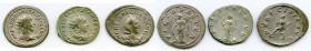 ANCIENT LOTS. Roman Imperial. AD 3rd century. Lot of three (3) AR antoniniani. XF-Choice XF. Includes: AR antoniniani (3), various rulers. Total three...