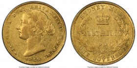 Victoria gold Sovereign 1859-SYDNEY AU53 PCGS, Sydney mint, KM4. AGW 0.2353 oz. 

HID09801242017

© 2020 Heritage Auctions | All Rights Reserved