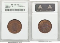 Victoria Cent 1881-H MS62 Brown ANACS, Heaton mint, KM7. Dressed in a clay-like patina with expressions of reverse iridescence. 

HID09801242017

...