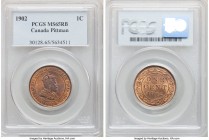 Edward VII Cent 1902 MS65 Red and Brown PCGS, London mint, KM8. Softly toned and exhibiting a potent cartwheel effect. Ex. Pittman Collection 

HID0...