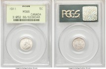 George V 5 Cents 1911 MS66 PCGS, Ottawa mint, KM16. Well-preserved and ultra-satiny. 

HID09801242017

© 2020 Heritage Auctions | All Rights Reser...