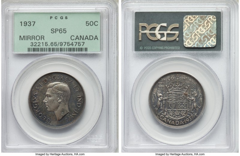 George VI Mirror Specimen 50 Cents 1937 SP65 PCGS, Royal Canadian mint, KM36. To...