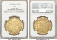 Charles III gold 8 Escudos 1780 So-DA AU55 NGC, Santiago mint, KM27. Field lamination behind bust. 

HID09801242017

© 2020 Heritage Auctions | Al...