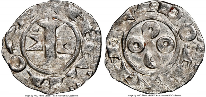 Melgueil. Anonymous Denier ND (1100-1300) MS61 NGC, 18mm. 0.88gm. 

HID0980124...