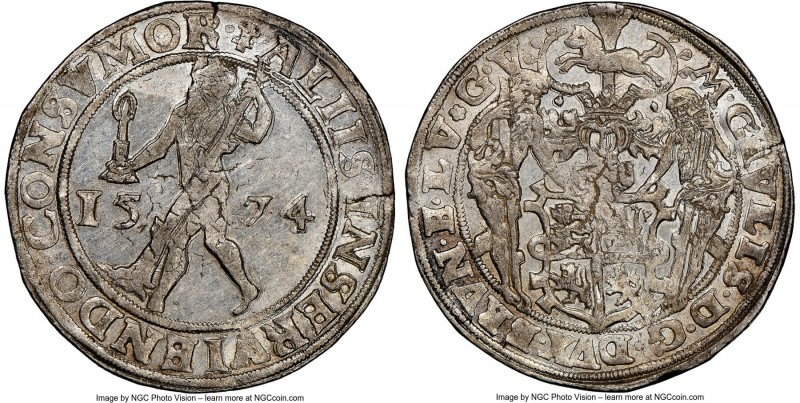 Brunswick-Wolfenbüttel. Julius Taler 1574 AU Details (Cleaned) NGC, Goslar mint,...