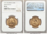 Elizabeth II gold "Independence" 200 Rupees 1971 MS66 NGC, KM39. AGW 0.4587 oz. 

HID09801242017

© 2020 Heritage Auctions | All Rights Reserved