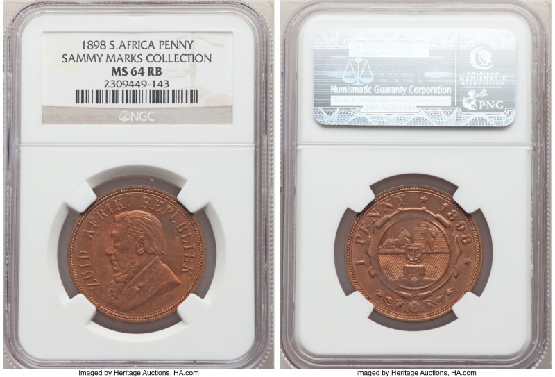 Republic Pair of Certified Pennies 1898 NGC, 1) Penny - MS64 Red and Brown. Ex. ...