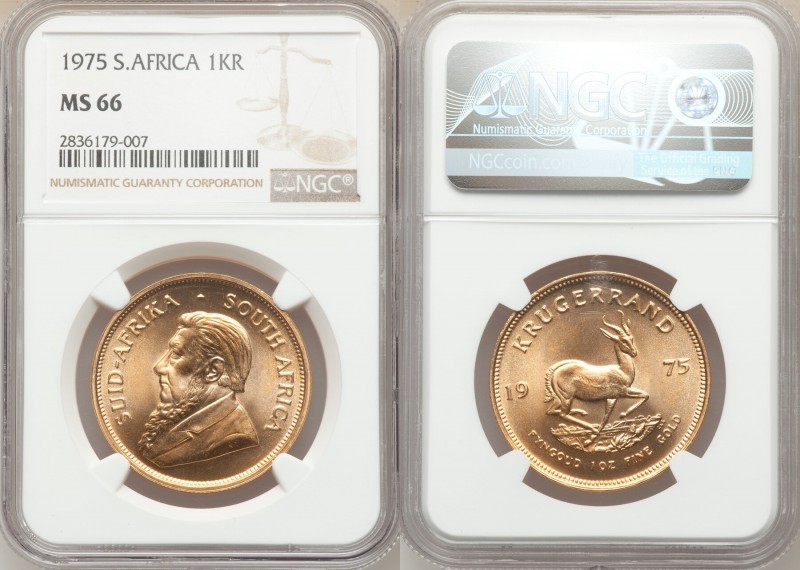 Republic gold Krugerrand 1975 MS66 NGC, KM73. AGW 1.0003 oz. 

HID09801242017...