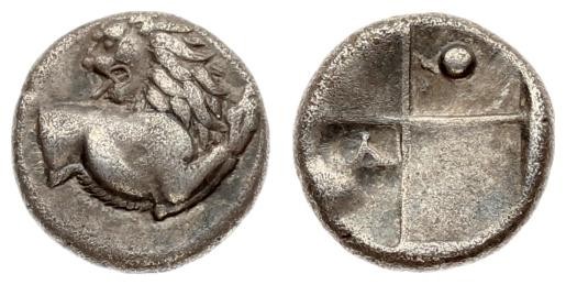 Greece Thrace Chersonesos 1 Hemidrachm (400-350BC). Averse: Forepart of lion rig...