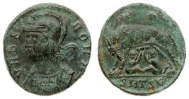 Roman Empire AE 3 Reduced 1 Follis Urbs Roma Constantine the Great(306-337). Thessalonica 330-6 AD. Averse: VRBS - ROMA Helmeted bust of Roma l. Rever...