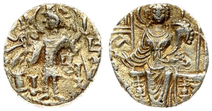 India Kushan Empire 1 Dinar Kipunadha. Circa AD 350-375. AV Dinar. Uncertain min...