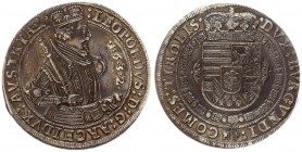 Austria 1 Thaler 1632 Hall. Leopold I (1657-1705). Averse: Laureate half-length armored figure r. holding scepter in circle. Reverse: Crowned Arms of ...