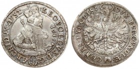 Austria 1/4 Thaler 1632 Leopold I(1623-1630). Averse: Crowned 1/2-length figure right with scepter and sword. Reverse: Crowned arms within Order chain...