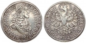 Austria 2 Thaler ND(1680) Hall Leopold I(1657-1705). Averse: Laureate draped and peruked bust right wearing fine style armor and hair curls in rows wi...