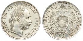 Austria 1 Florin 1886 Franz Joseph I(1848-1916). Averse: Laureate head right. Reverse: Crowned imperial double eagle. Silver. KM 2222