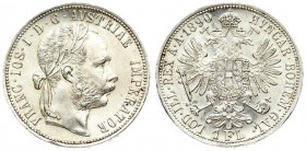 Austria 1 Florin 1890 Franz Joseph I(1848-1916). Averse: Laureate head right. Reverse: Crowned imperial double eagle. Silver. KM 2222
