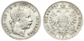Austria 1 Florin 1892 Franz Joseph I(1848-1916). Averse: Laureate head right. Reverse: Crowned imperial double eagle. Silver. KM 2222