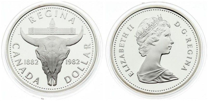 Canada 1 Dollar 1882-1982 Regina. Averse: Young bust right. Reverse: Cattle skul...