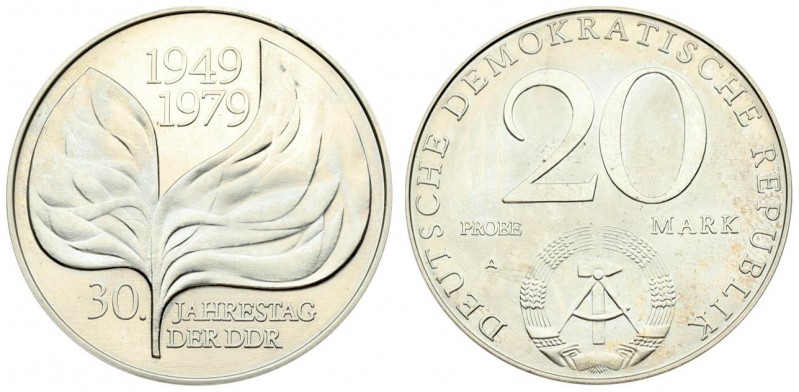 Germany Democratic Republic 20 Mark 1979A 30 Years of DDR PATTERN-PROBE. Averse:...