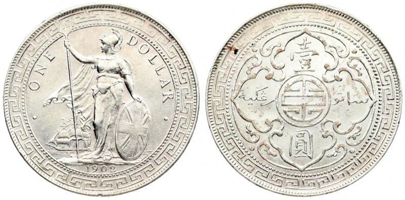 Great Britain 1 Dollar 1902(B) Averse: Britannia standing. Reverse: Oriental des...