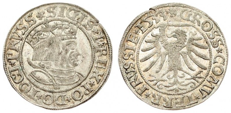 Poland 1 Grosz 1533 Sigismund I the Old(1506–1548). Averse Lettering: *SIGIS *I*...