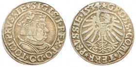 Poland 1 Grosz 1534 Sigismund I the Old(1506–1548). Averse Lettering: *SIGIS *I* REX *PO* DO* TOCI* PRVSSIE. Reverse Lettering: *GROSS* COMV* TERR* PR...