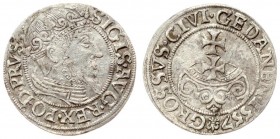 Poland 1 Grosz 1557 Gansk. Sigismund II August (1545–1572) - the city of Gdansk. grosz 1557. large king's head with a pointed beard. end of the PRVS i...