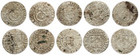 Poland 1/24 Thaler 1621-1624 Bydgoszcz. Sigismund III Vasa (1587-1632). Crown coins. Bydgoszcz. Silver. Gorecki B.21.2; B.22.2; B.24.2. Lot of 5 Coins