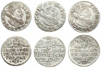 Poland 3 Groszy 1622-1624 Krakow. Sigismund III Vasa (1587-1632) - crown coins 1622. Krakow. inscription REGN/REG on the reverse. Silver. K.22.1.a. Lo...