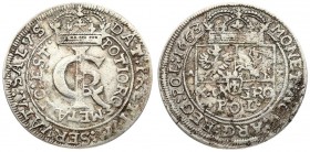 Poland 1 Gulden (Tymf) 1663 AT Krakow. John II Casimir Vasa (1649–1668). Averse: Crowned monogram. Reverse: Crowned shield; XXX GRO on shield. Silver....