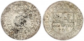 Poland 1 Zloty (tymf) 1663 AT Krakow RARE. John II Casimir Vasa(1648-1668). Averse: Crowned monogram. Reverse: Crowned shield; XXX GRO on shield. Silv...