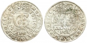 Poland 1 Gulden (Tymf) 1665/1665 AT John II Casimir Vasa (1649–1668). Averse: Crowned monogram. Reverse: Crowned shield; XXX GRO on shield. Silver. KM...