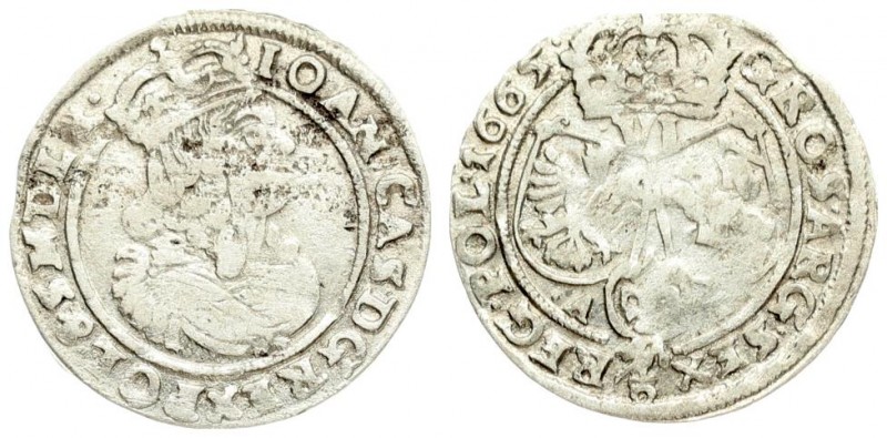 Poland 6 Groszy 1665 AT. John II Casimir Vasa (1649–1668). Averse: Large crowned...