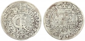 Poland 1 Gulden (Tymf) 1666 AT John II Casimir Vasa (1649–1668). Averse: Crowned monogram. Reverse: Crowned shield; XXX GRO on shield. (METALLOES insc...