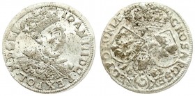 Poland 6 Groszy 1683 John III Sobieski(1674-1696). Averse: Crowned bust right. Reverse: Crown above three shields. Silver. KM 122