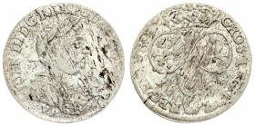 Poland 6 Groszy 1684 SVP John III Sobieski(1674-1696). Averse: Laureate armored bust right. Reverse: With the Leliwa coat of arms under the shields. (...
