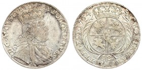 Poland 1 Ort 1754 EC August III (1733–1763). Averse: Crowned bust right. Averse Legend: D • G • AUGVSTVS • III • REX • POLONIARUM. Reverse: Crowned; r...