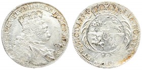 Poland 18 Groszy 1754 EC August III(1733-1763). Averse: Large; crowned bust right. Averse Legend: D • G • AUGVSTVS • III • REX • POLONIARUM. Reverse: ...