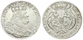 Poland 18 Groszy 1754 EC August III(1733–1763). Averse: Large; crowned bust right. Averse Legend: D • G • AUGVSTVS • III • REX • POLONIARUM. Reverse: ...